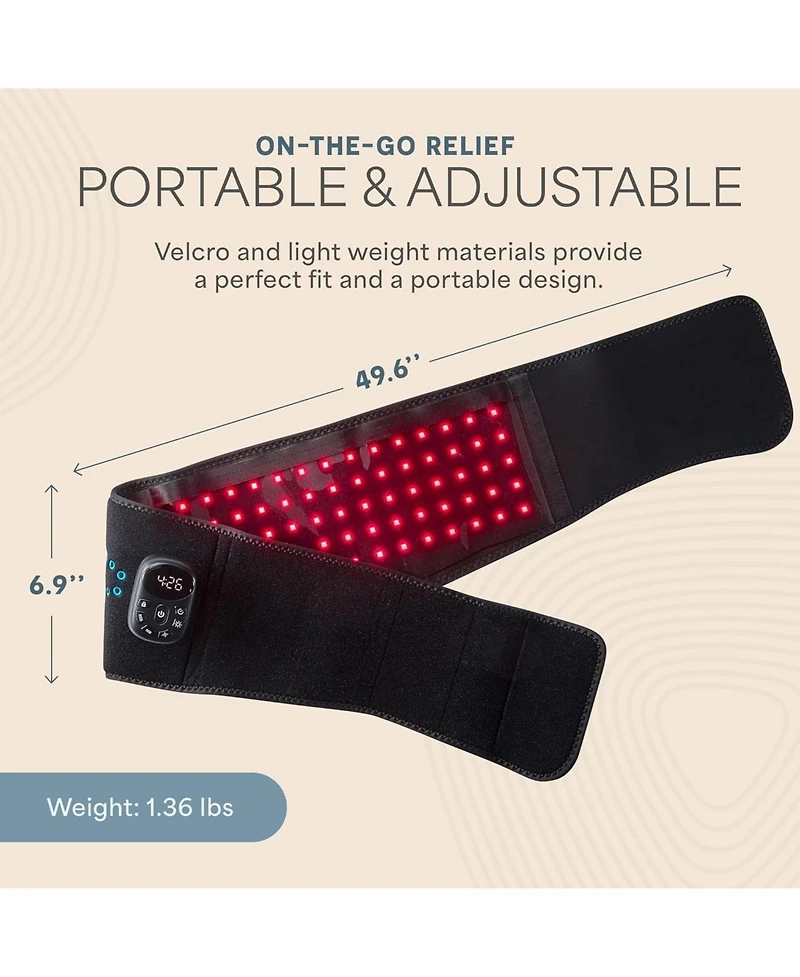 LifePro Red Light Therapy Belt – Near Infrared & Red Light for Pain Relief, Muscle Soreness, Inflammation, and Joint Therapy