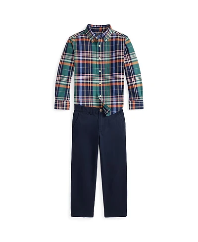 Polo Ralph Lauren Toddler and Little Boys 2-Piece Bear Rugby Shirt Pant Set