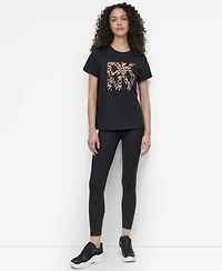 Dkny Women's Stacked Animal Print Crew Neck T-shirt