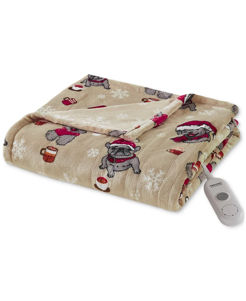 Premier Comfort Heated Cozy Plush Reversible Throw, 50" x 60"