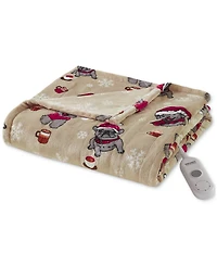 Premier Comfort Heated Cozy Plush Reversible Throw, 50" x 60"