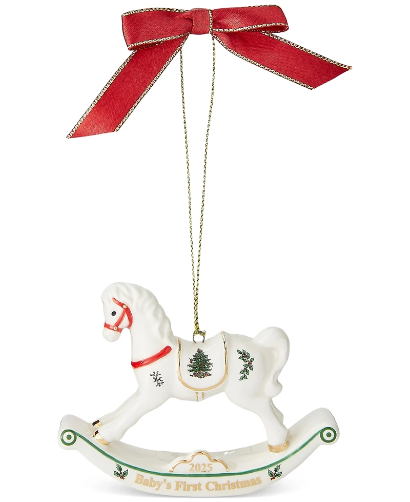 Spode Christmas Tree 2025 Baby's First Christmas Horse Ornament