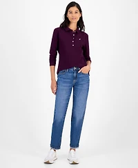Nautica Jeans Women's Long Sleeve Polo Shirt
