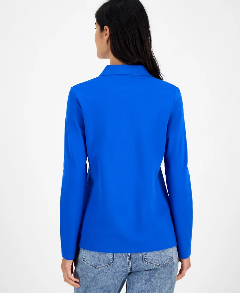 Nautica Jeans Women's Long Sleeve Polo Shirt