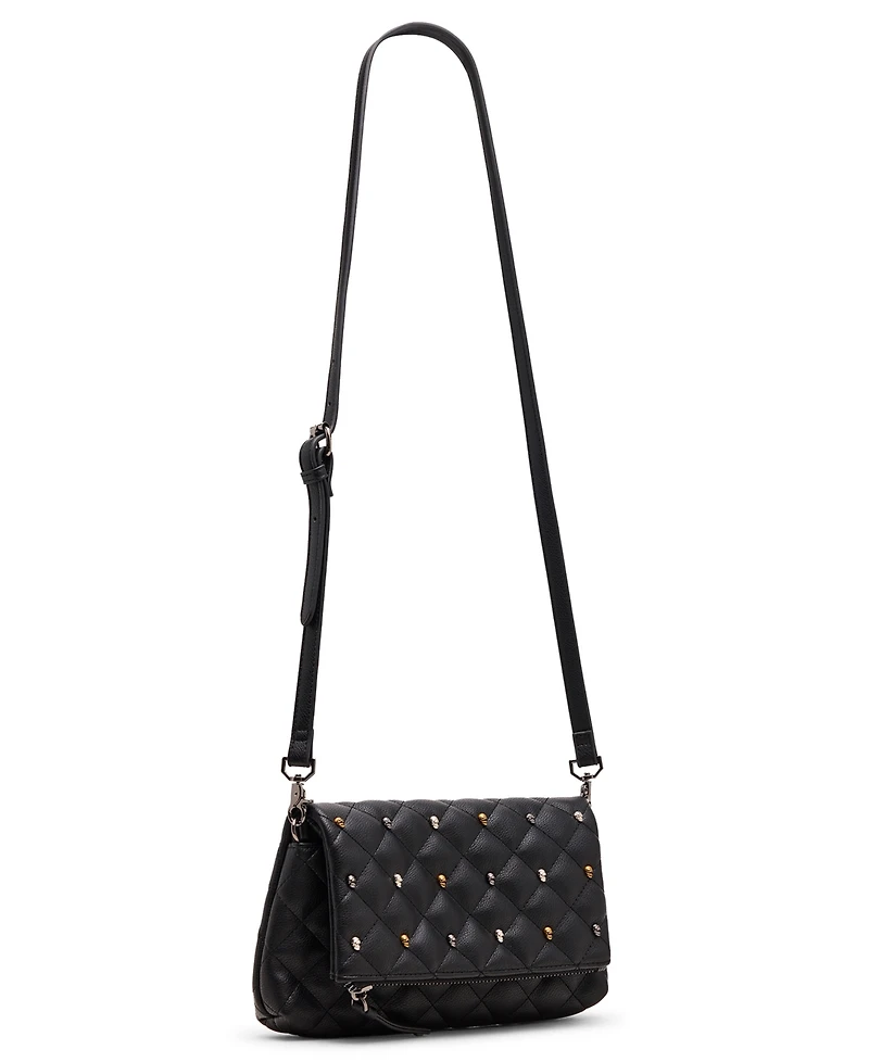 Betsey Johnson Jaw Dropping Quilt Tunnel Flap Clutch Bag