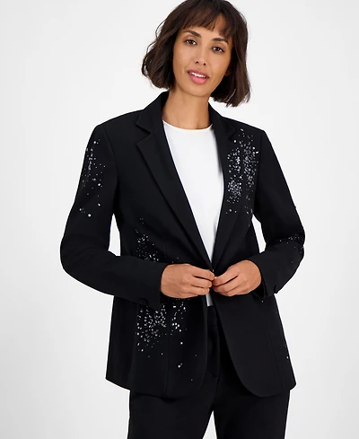Anne Klein Women's Embellished One-Button Jacket