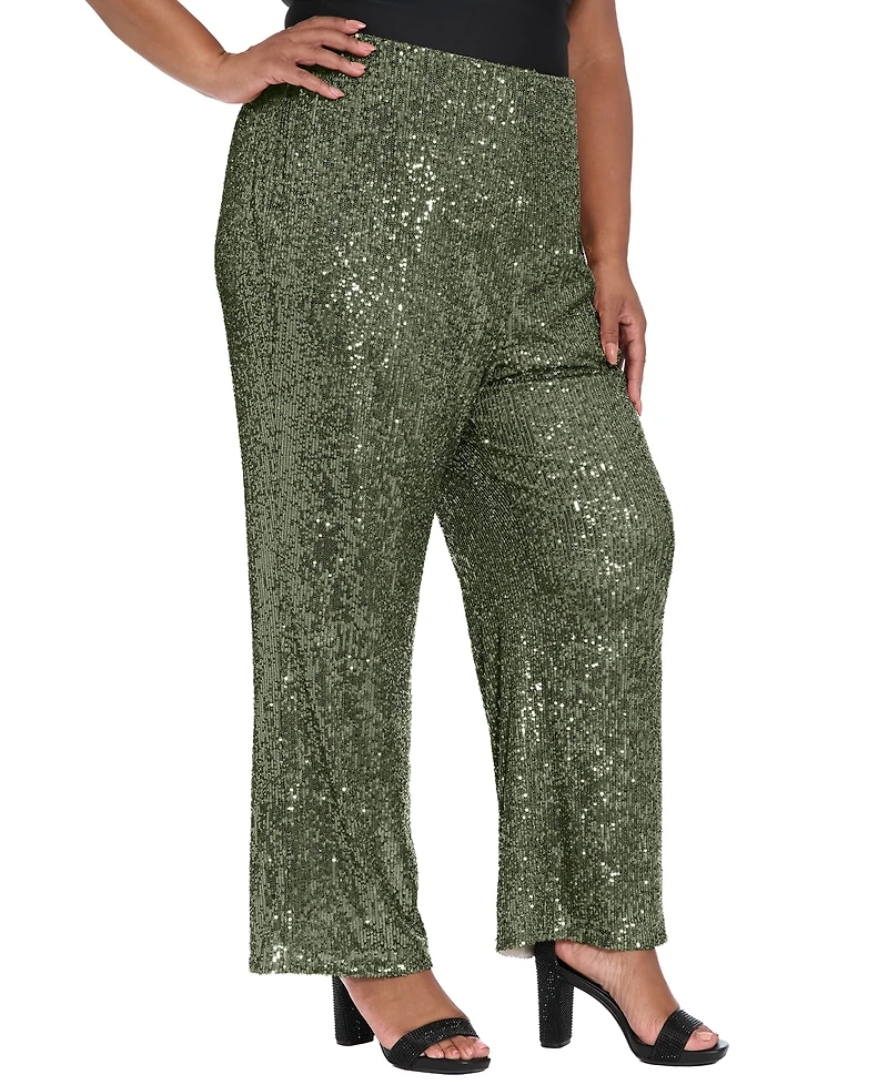 Muse Plus Size Sequin Pull On Pants