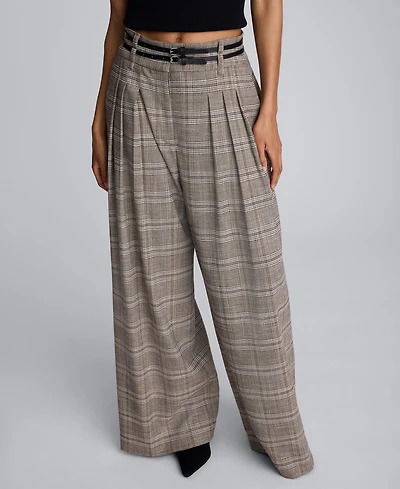 Kenneth Cole Women's Plaid High-rise Pants
