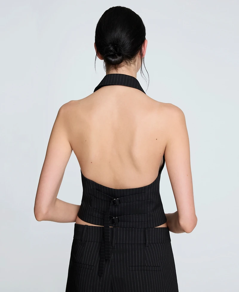 Kenneth Cole Women's Pinstripe Peak Lapel Blazer