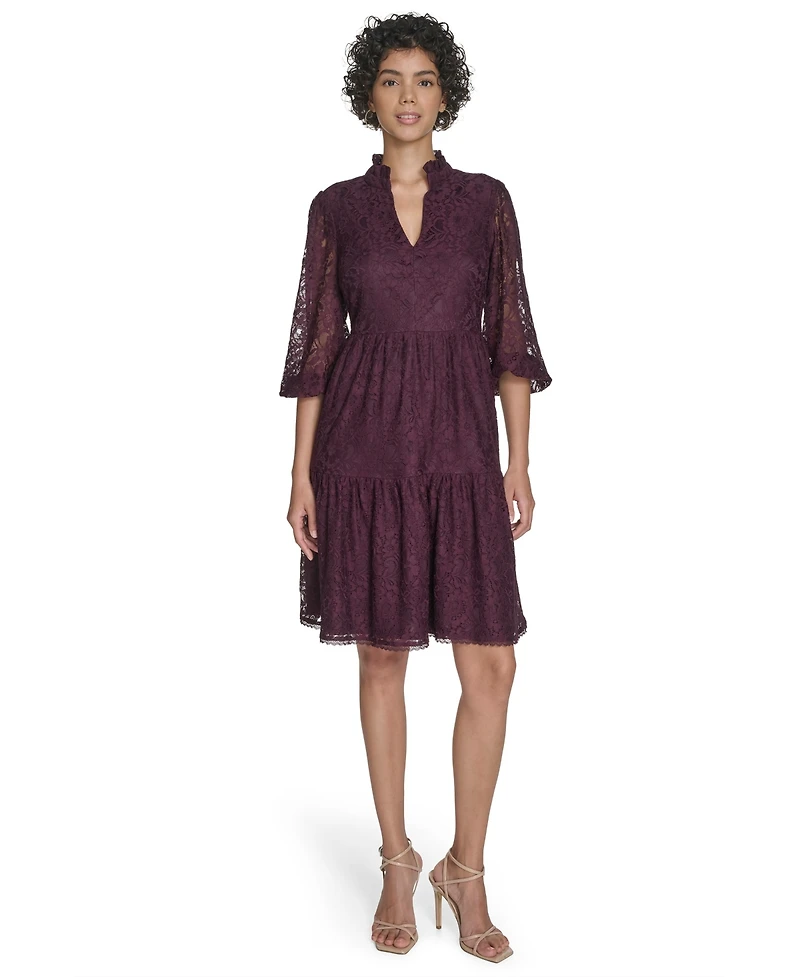 Jessica Howard Women's Lace V-Neck Babydoll Dress