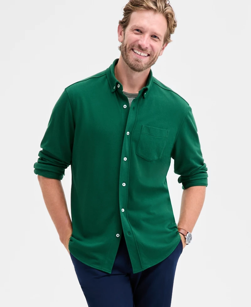 Club Room Men's Knit Button-Up Long-Sleeve Shirt, Macy's Exclusive