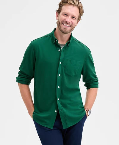 Club Room Men's Knit Button-Up Long-Sleeve Shirt, Macy's Exclusive