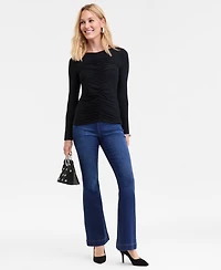 I.n.c. International Concepts Women's Shirred-Front Long-Sleeve Top, Macy's Exclusive