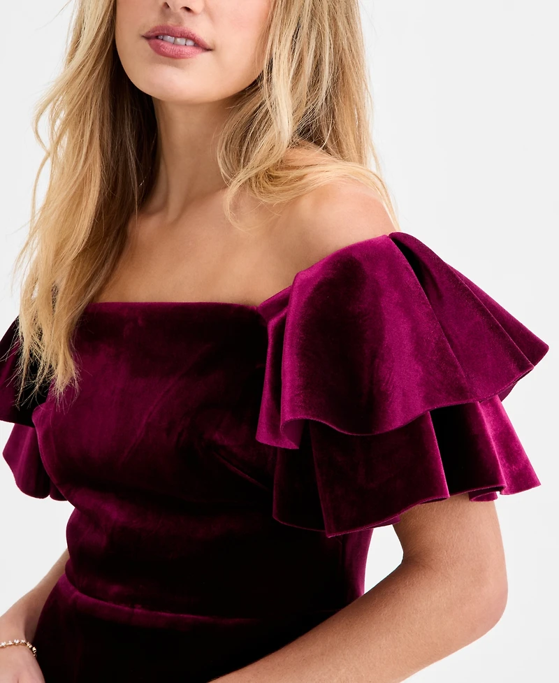 Eliza J Women's Velvet Off-The-Shoulder Dress