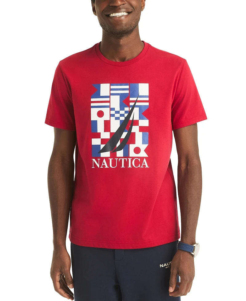 Nautica Men's Sailing Flag Crewneck T-Shirt