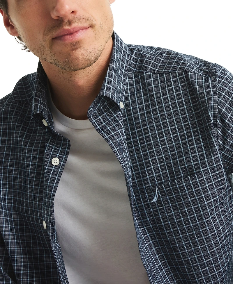 Nautica Men's Plaid Print Long Sleeve Shirt