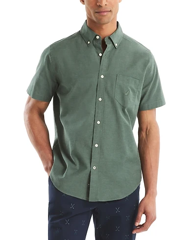 Nautica Men's Short Sleeve Button-Down Oxford Shirt