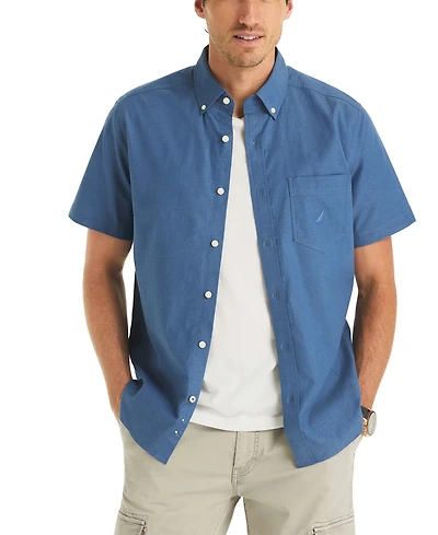 Nautica Men's Short Sleeve Button-Down Oxford Shirt