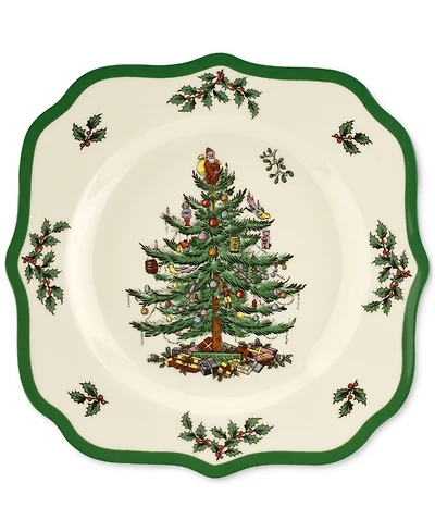 Spode Christmas Tree Scalloped Salad Plate, 8.75"