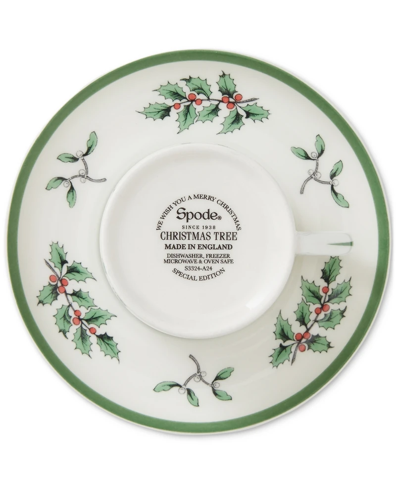 Spode Christmas Tree Espresso Cup & Saucers, Set of 4