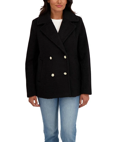 Sebby Collection Women's Boucle Pea Coat