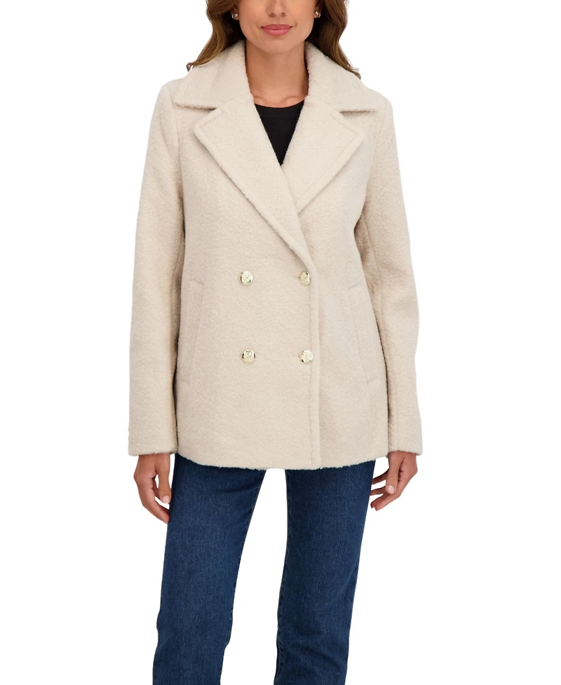 Sebby Collection Women's Boucle Pea Coat