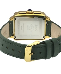 GV2 by Gevril Women's Bari Diva Iron Green Leather Strap Watch, 34mm