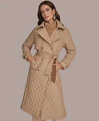 Donna Karan New York Women's Belted Maxi Quilted Coat