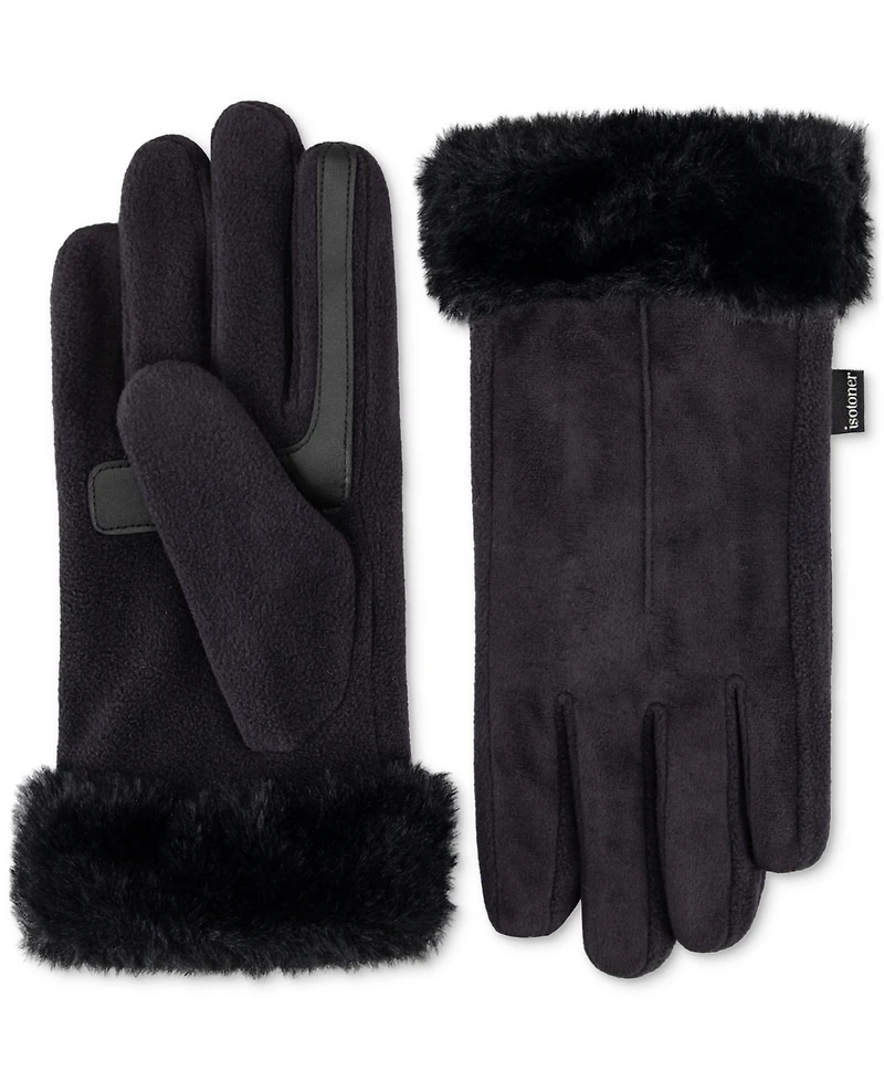 Isotoner Signature Women's Mya smartDRI Faux-Fur Cuff Gloves