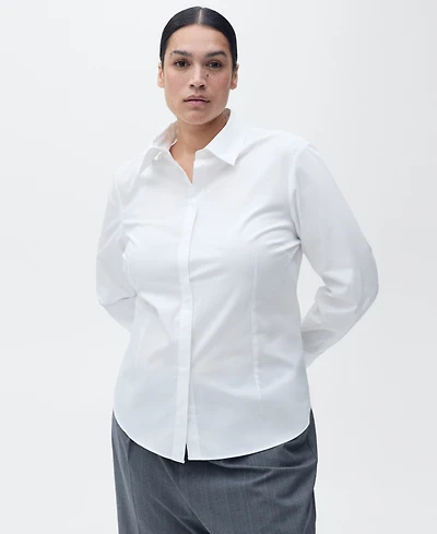 Mango Women's Fitted Cotton Shirt