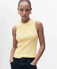 Mango Women's Ribbed Knit Top