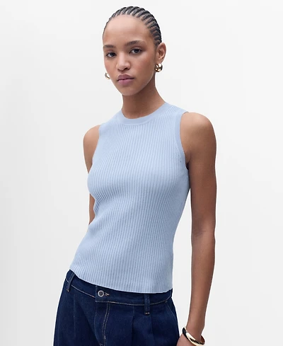 Mango Women's Ribbed Knit Top