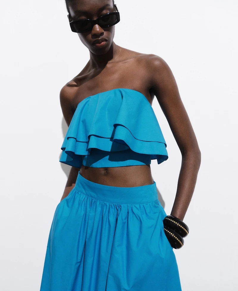 Mango Women's Long Flared Skirt