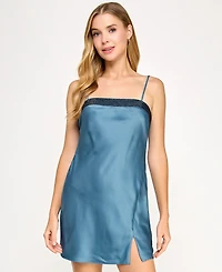 Seni & Cade Juniors' Front Slit Skirt Short Dress