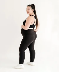 Axk Women's Athletic Maternity Legging with Supportive Belly Band