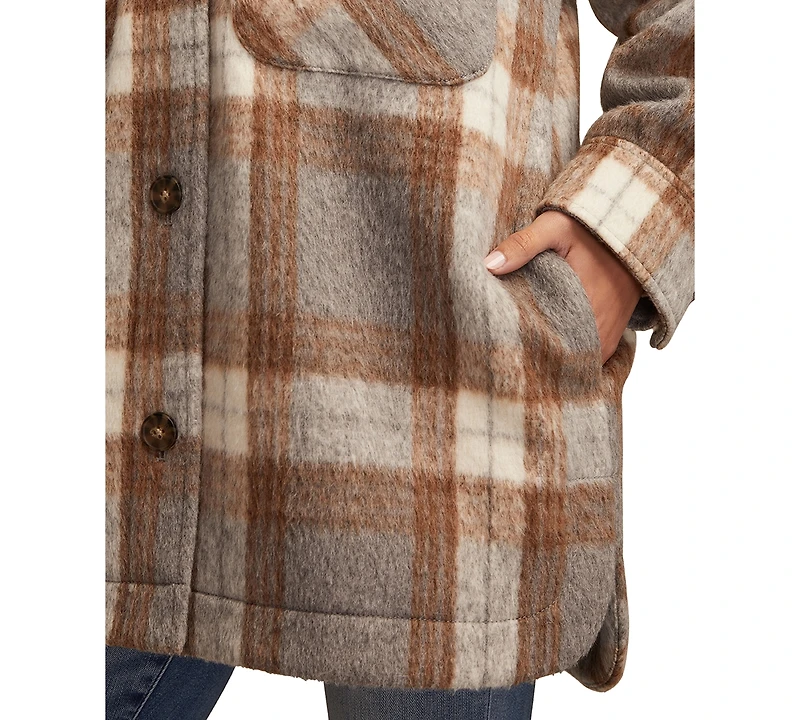 Lucky Brand Women's Oversized Plaid Shirt Jacket