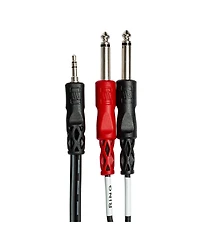 Hosa Technology 3' Stereo 3.5mm Mini Male to Two 1/4" Phone Males Breakout Y-Cable