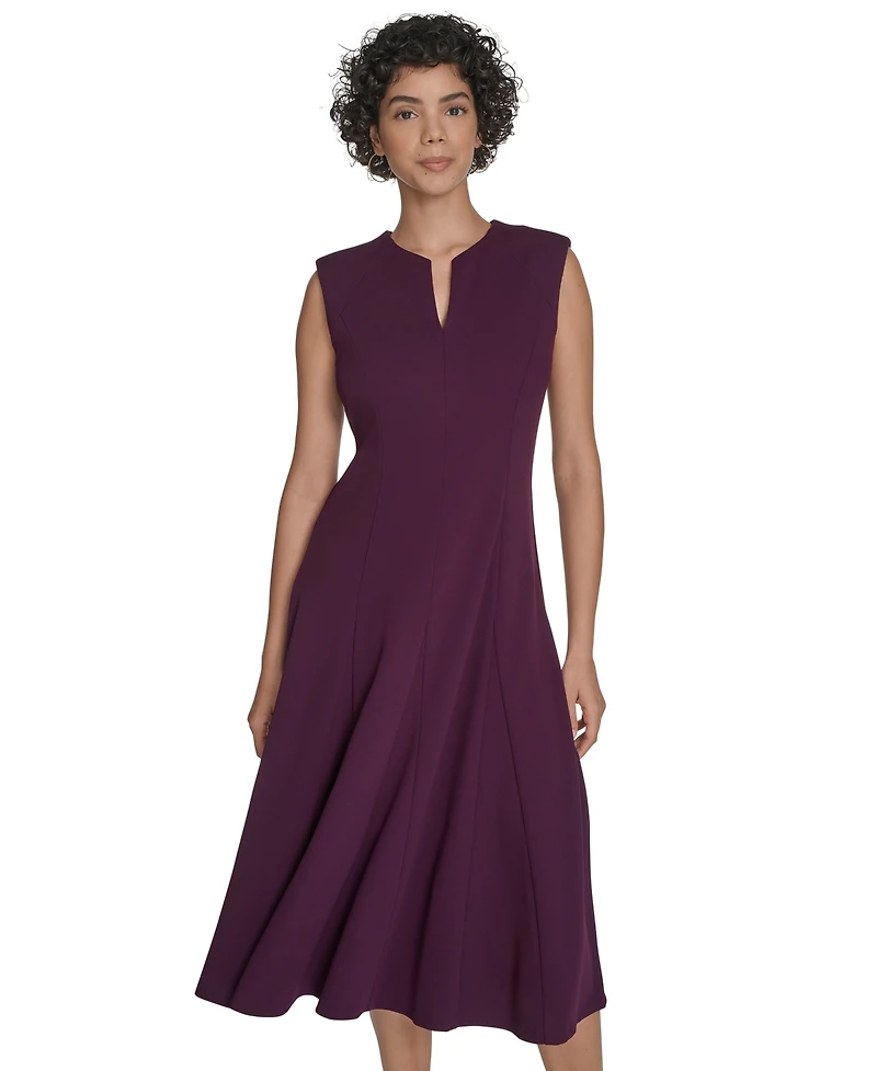 Calvin Klein Women's V-Neck Sleeveless Midi Dress