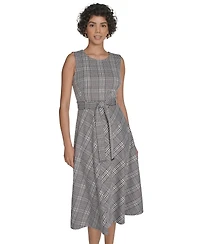 Calvin Klein Women's Plaid Sleeveless Midi Dress