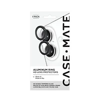 Case-Mate Aluminum Ring Camera Lens Glass Protector for Apple iPhone 16 / iPhone 16 Plus-Black