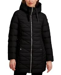 Nautica Women's Faux-Fur-Lined Hooded Puffer Coat