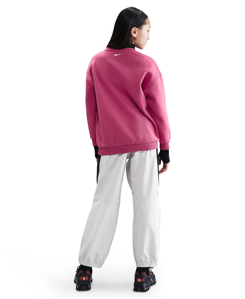 Nike Big Girls Sportswear Club Fleece Oversized Crewneck Sweatshirt
