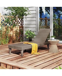 Outdoor Chaise Lounger Chair 3-Position Reclining Chair with Waterproof Rattan