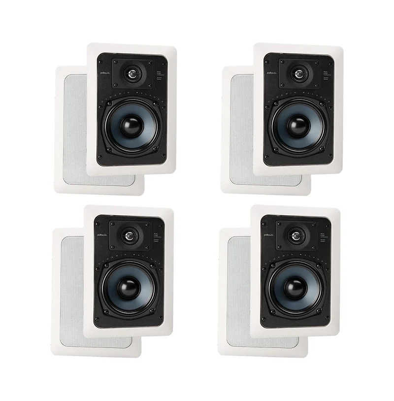 Polk Audio RC55i 2 Way In Wall Speakers - 4 Pack (White)