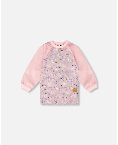 Deux par Deux Girl School Apron Lilac Cat Print - Toddler|Child