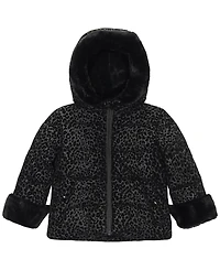 S Rothschild & Co Baby Girls Flocked Longline Puffer Jacket