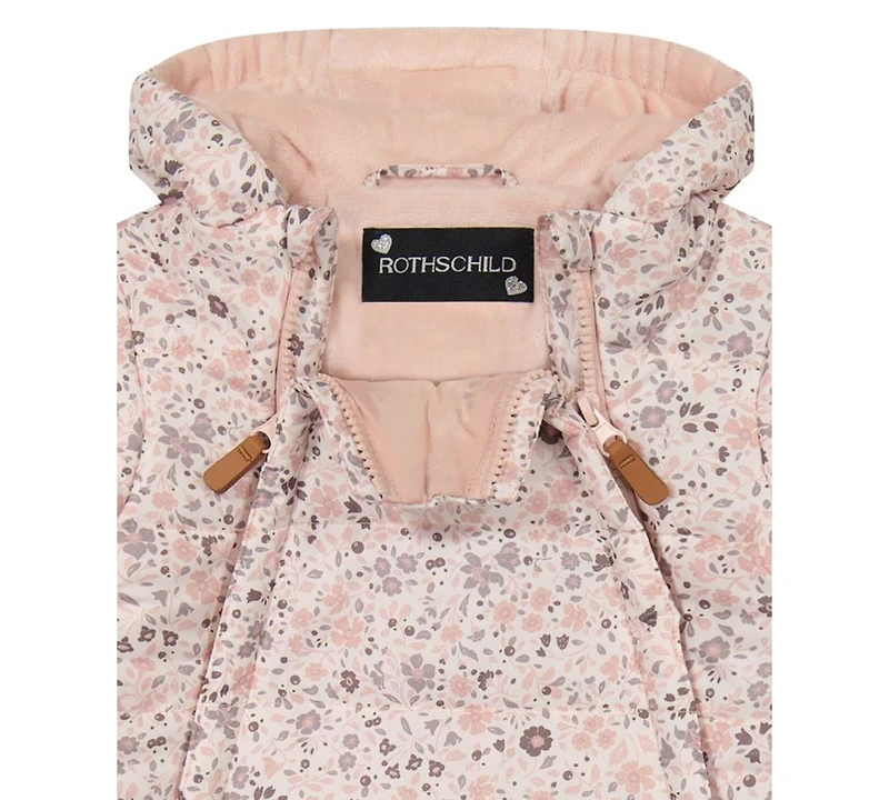 S Rothschild & Co Baby Girls Double Zip Floral Pram Snowsuit