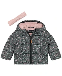 S Rothschild & Co Baby Girls 3-Piece Jacket, Bib and Headband Set