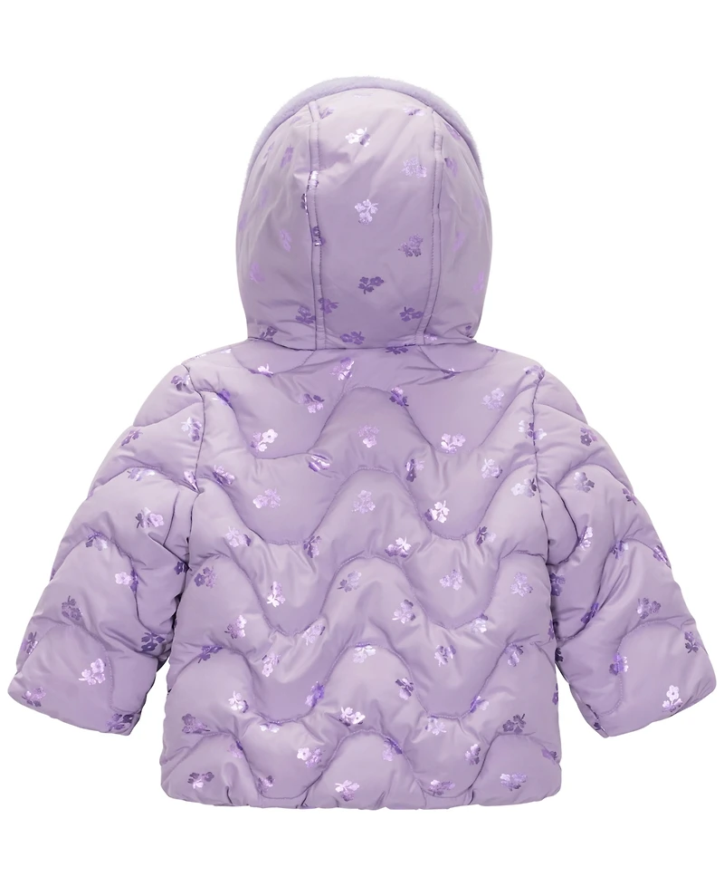 S Rothschild & Co Baby Girls 2-Piece Print Wave Jacket and Mittens Set