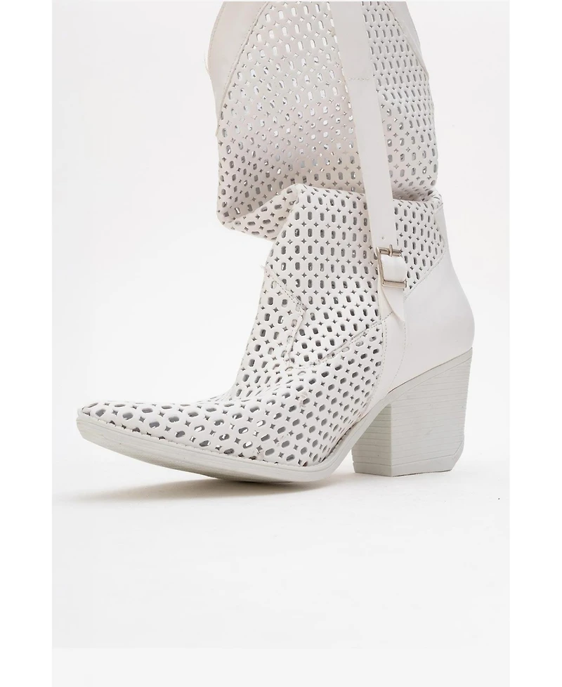 Prologue Shoes Larry Elasticated Block Heel Boot